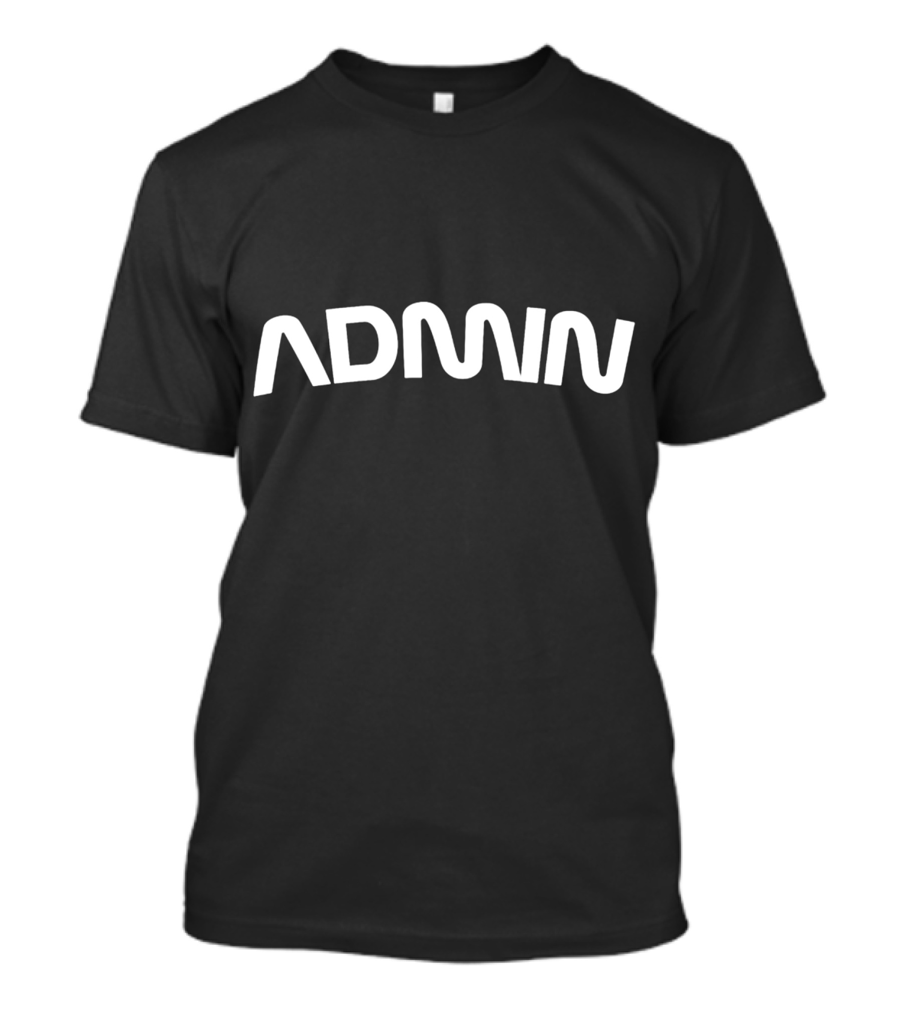 ADMN Curved Bold Text Distorted Effect T-Shirt