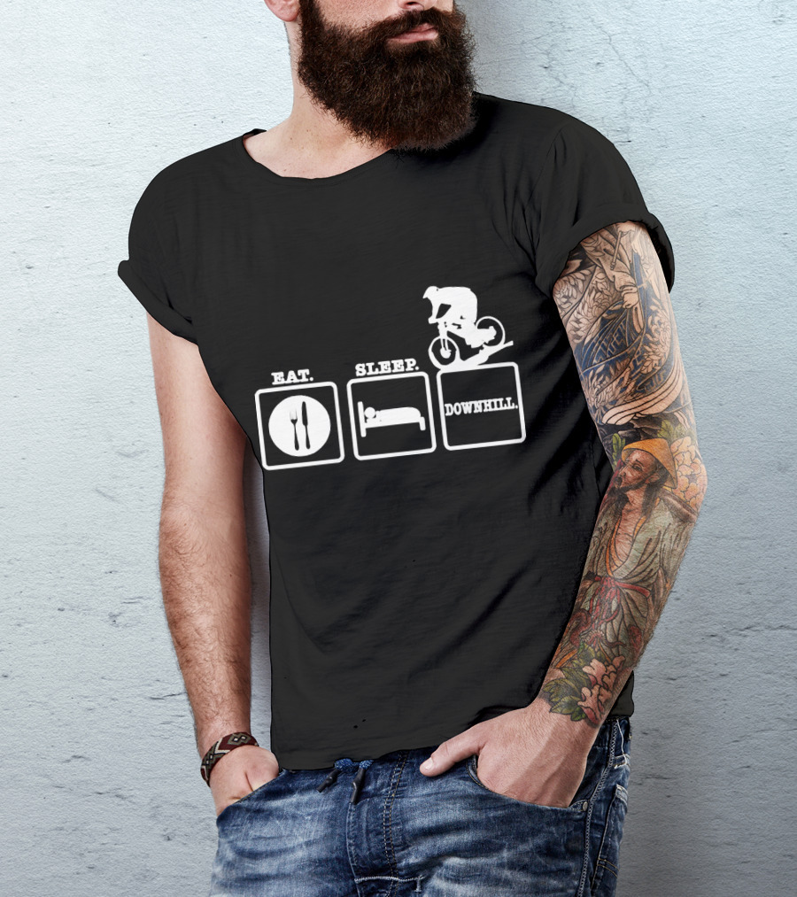 Eat Sleep Downhill Mountain Bike Cycling Cycle T-Shirt