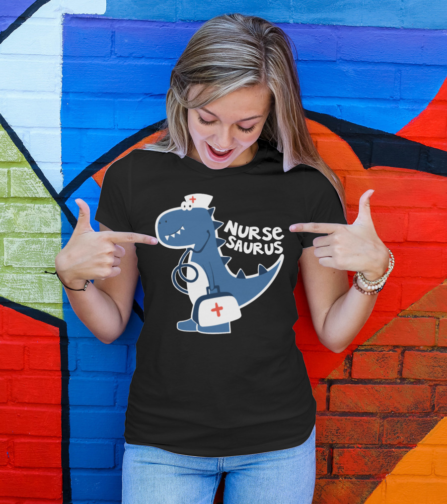 Nurse Saurus With Stethoscope And Medical Bag T-Shirt
