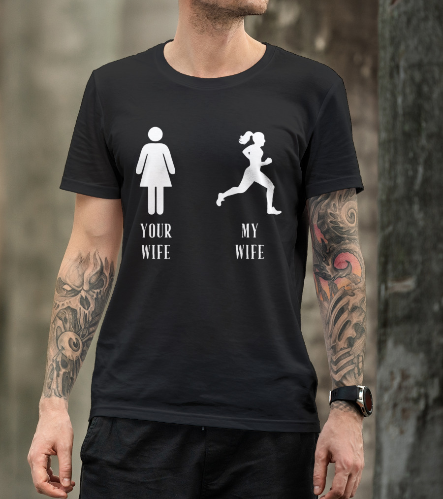Your Wife My Wife Running Iconic Symbol Contrast T-Shirt