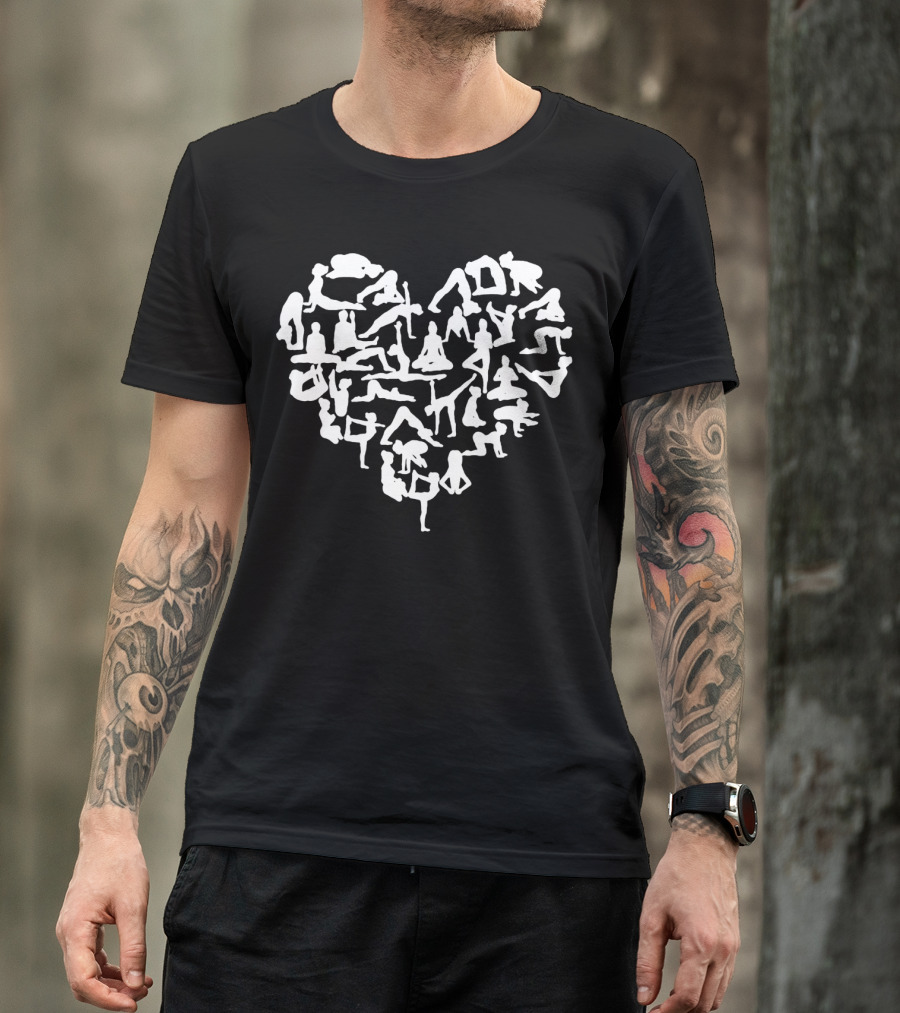 Heart Of Yoga Poses Shaped In Asana T-Shirt