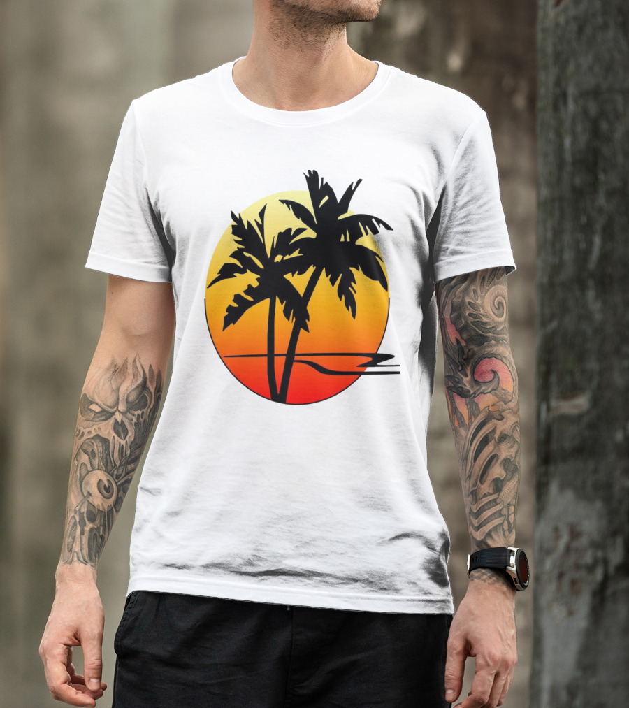 Palm Trees Sunset Summer Holiday Vibes T-Shirt