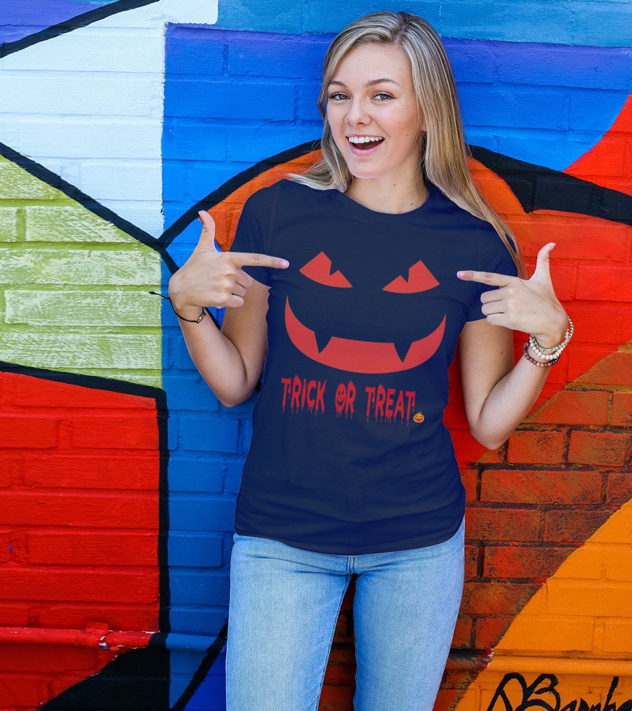 HALLOWEEN Trick Or Treat Jack-o'-Lantern Face T-Shirt