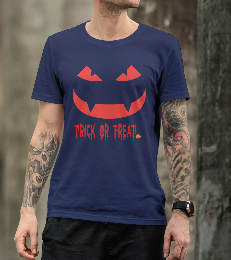 HALLOWEEN Trick Or Treat Jack-o'-Lantern Face T-Shirt