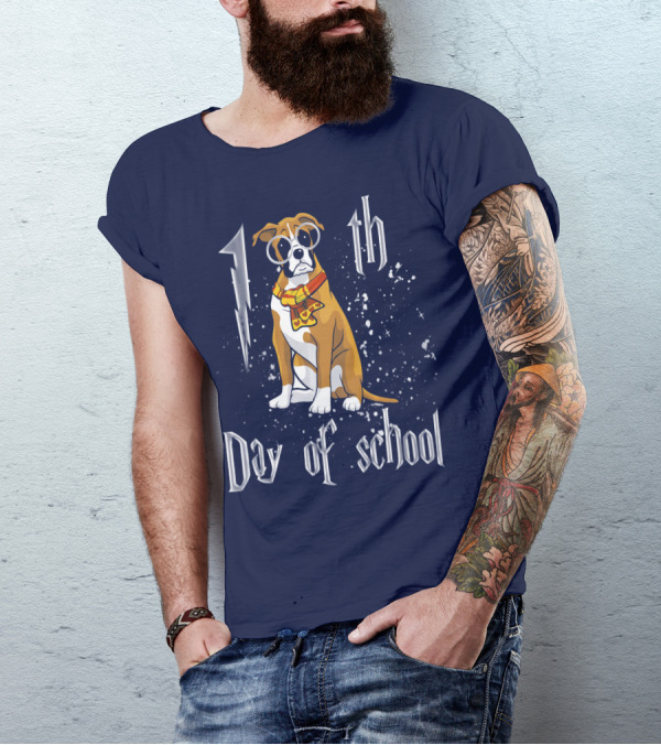 1th Day Of School Boxer Dog T-Shirt