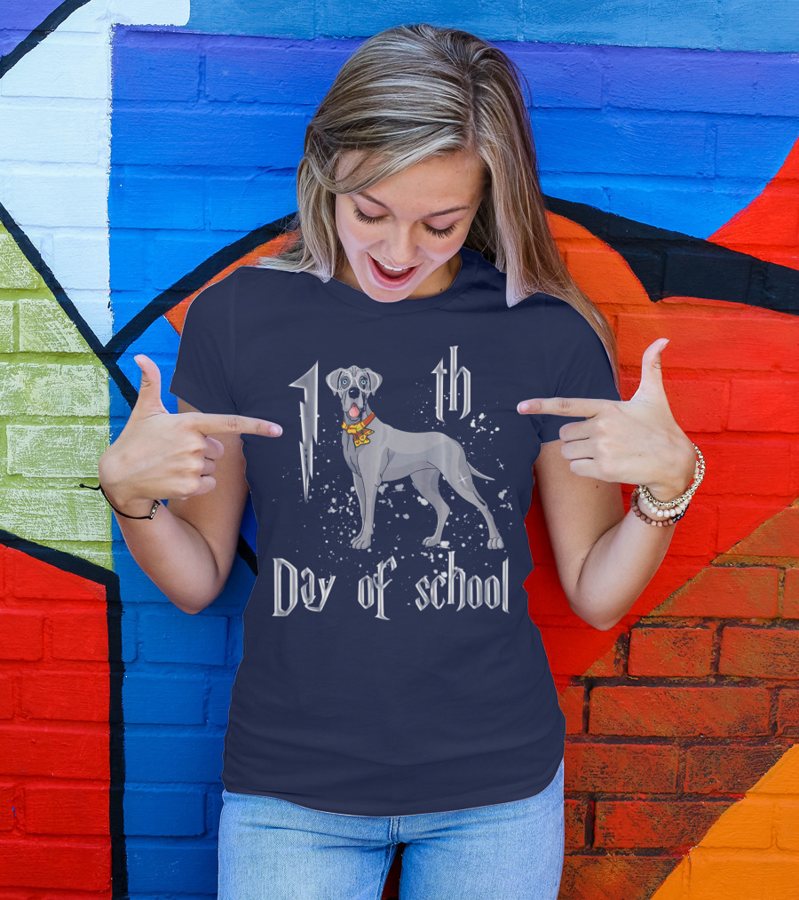 100th Day Of School Great Dane Dog Magic T-Shirt