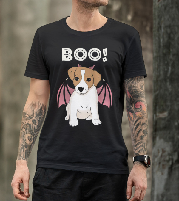 BOO Jack Russell Terrier With Bat Wings T-Shirt