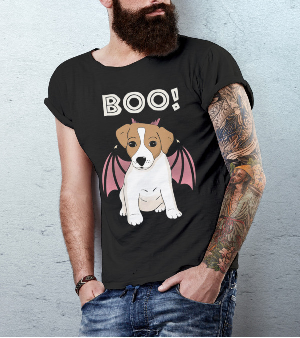 BOO Jack Russell Terrier With Bat Wings T-Shirt