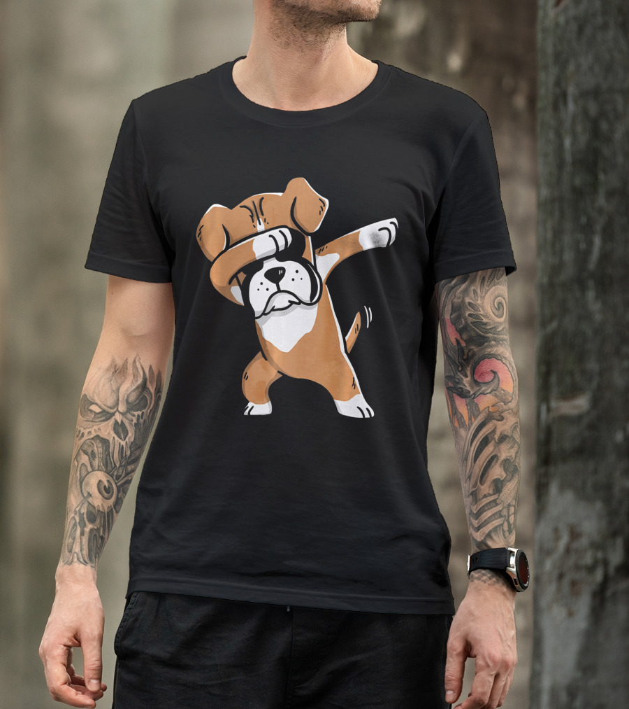 Kids Funny Dabbing Boxer Dog T-Shirt
