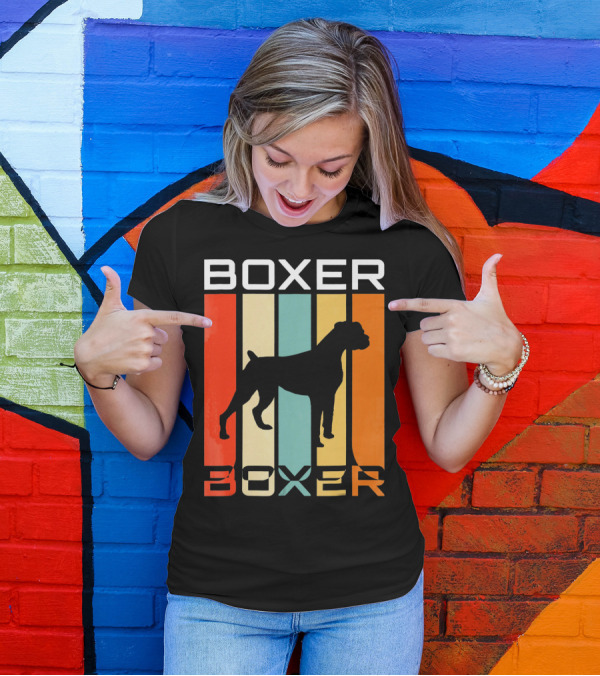 Boxer Dog Retro 70s Vintage Boxer T-Shirt