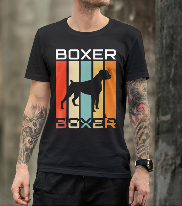 Boxer Dog Retro 70s Vintage Boxer T-Shirt