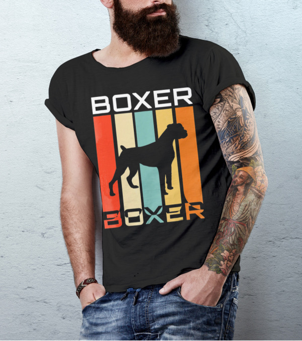 Boxer Dog Retro 70s Vintage Boxer T-Shirt