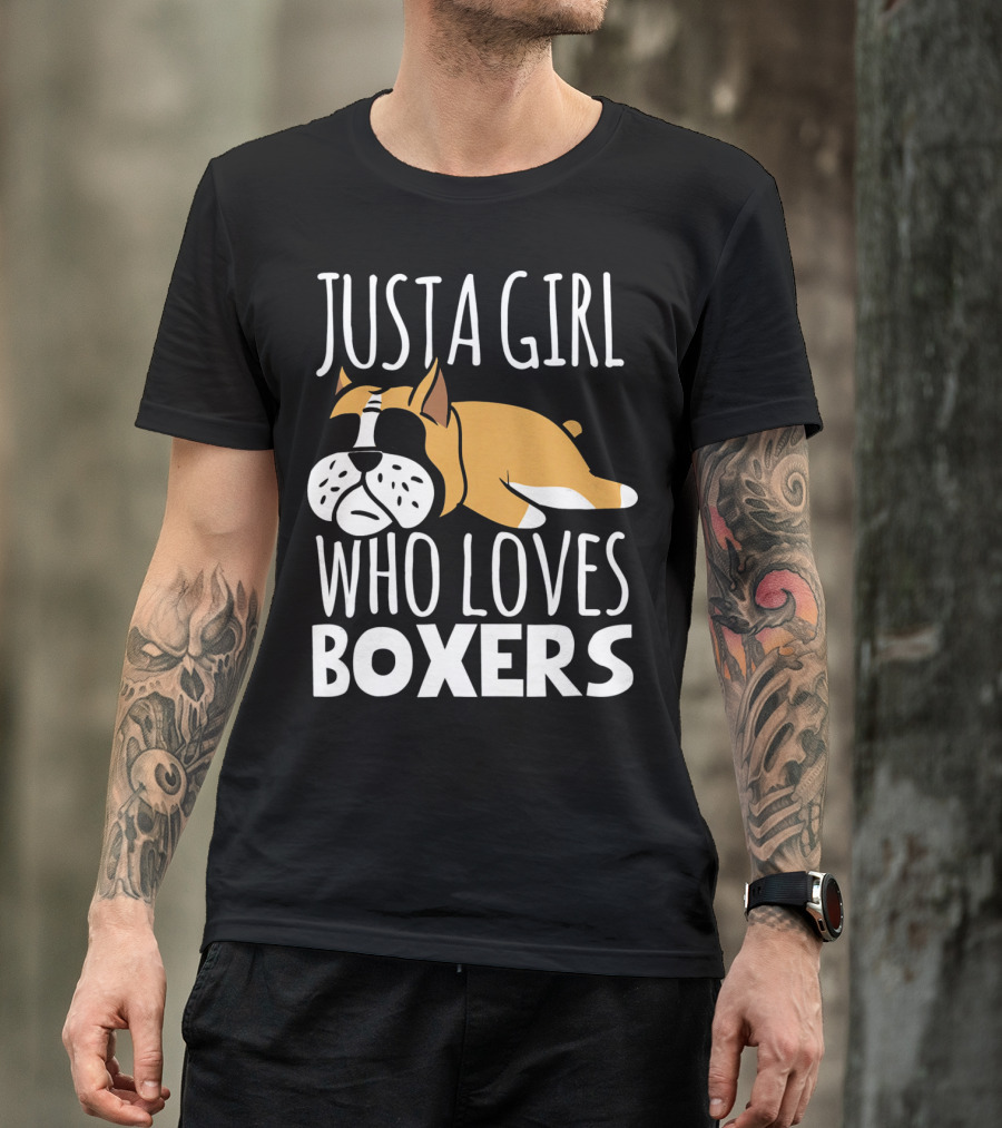 Just A Girl Who Loves Boxers Bulldog T-Shirt