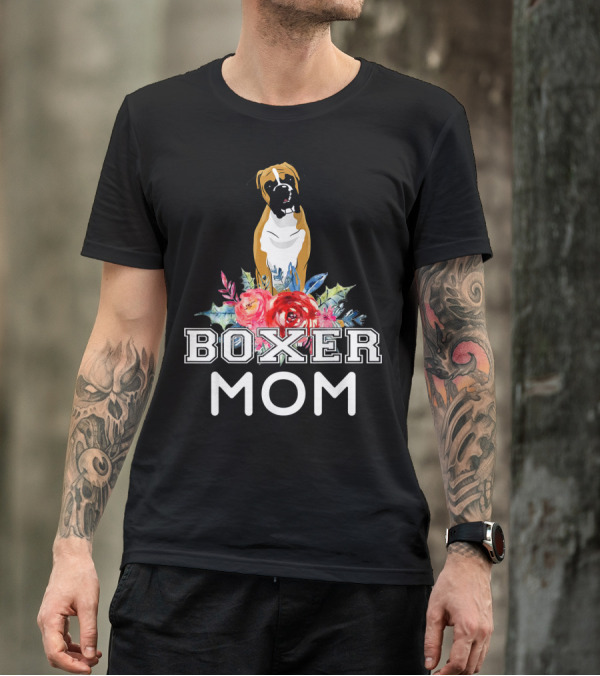 Boxer Mom Floral T-Shirt
