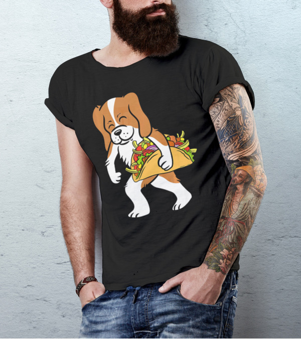 Cavalier King Charles Spaniel Carrying Taco With Vegetables T-Shirt