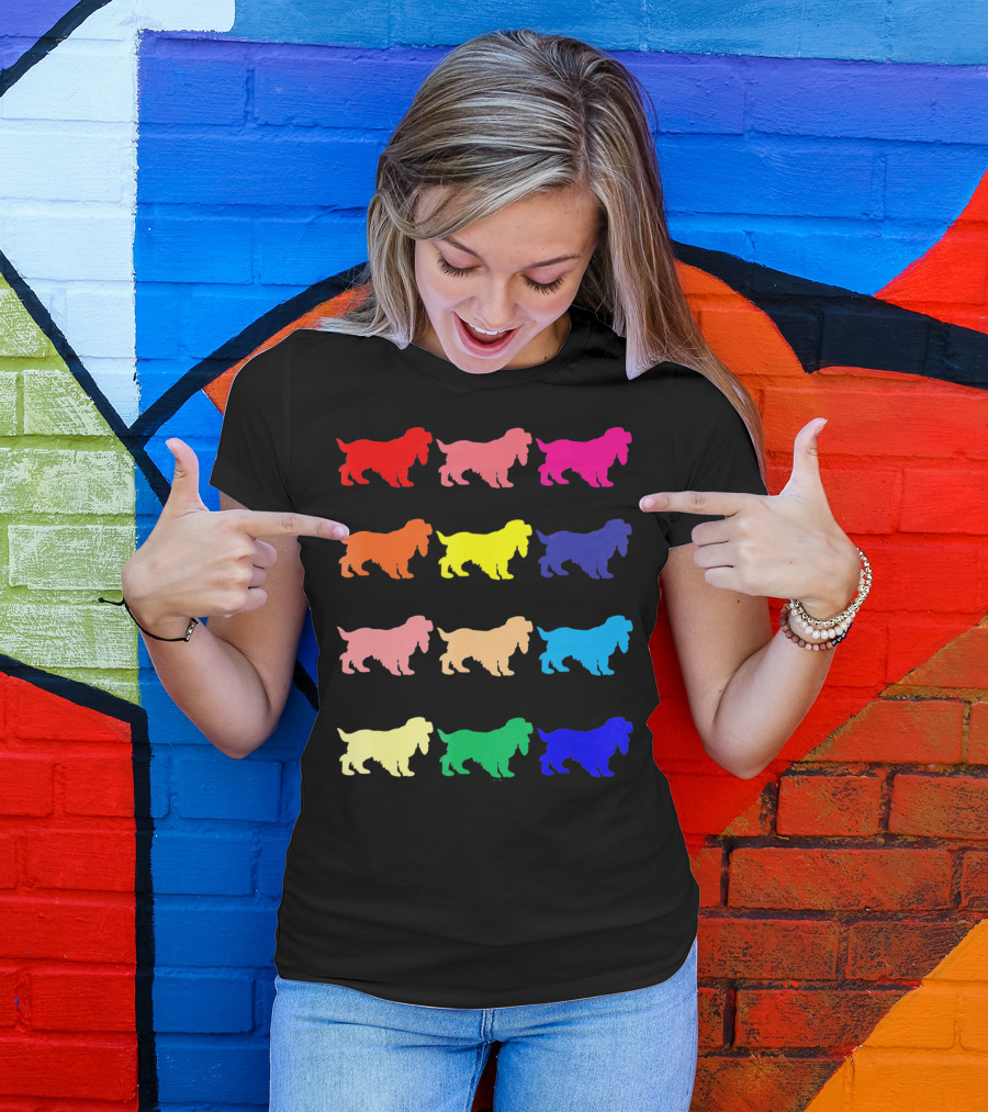 Cocker Spaniel Dog Lovers Multicolored Pop T-Shirt
