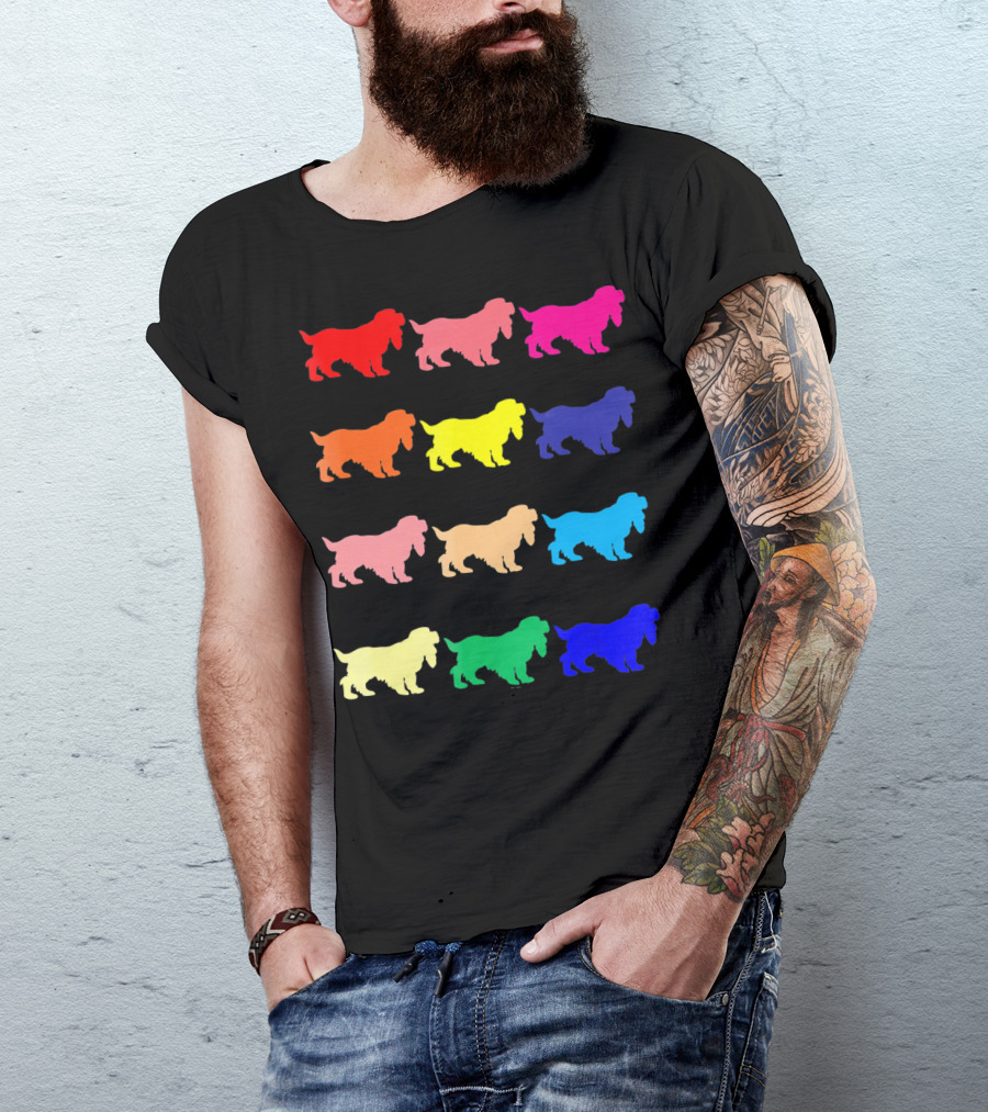 Cocker Spaniel Dog Lovers Multicolored Pop T-Shirt