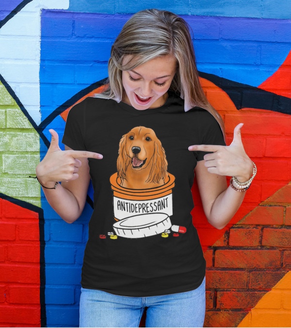 Cocker Spaniel Antidepressant Medicine In Pill Bottle T-Shirt