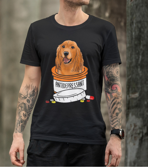 Cocker Spaniel Antidepressant Medicine In Pill Bottle T-Shirt