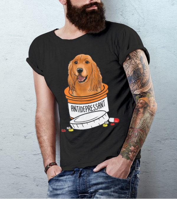 Cocker Spaniel Antidepressant Medicine In Pill Bottle T-Shirt
