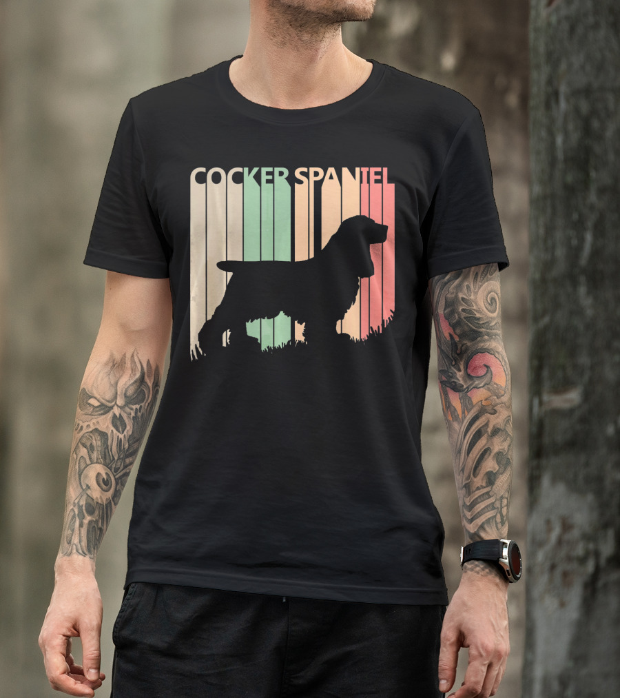 Cocker Spaniel Vintage Silhouette Valentine's Day T-Shirt