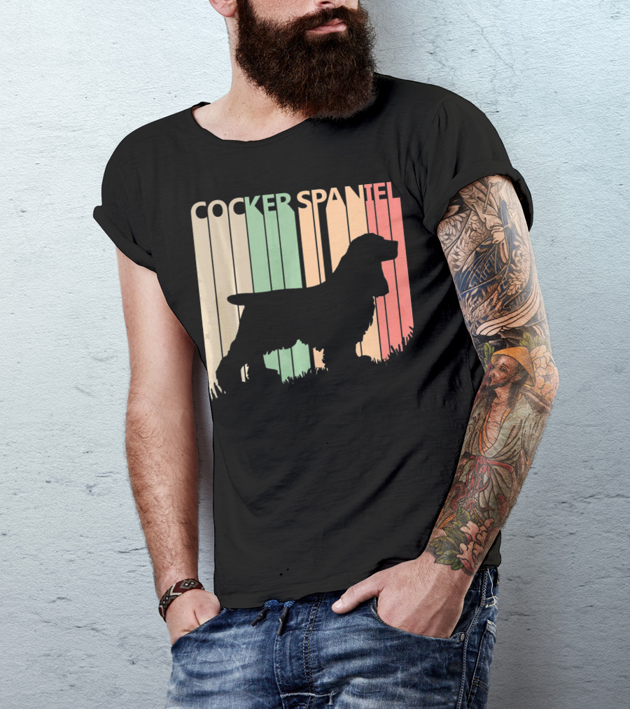 Cocker Spaniel Vintage Silhouette Valentine's Day T-Shirt