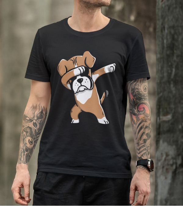 Dab Boxer Dog Hooded Boxer Dab Pose Dog T-Shirt
