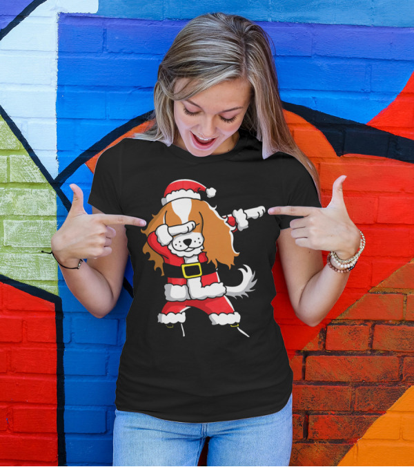 Santa Dabbing Cavalier King Charles Spaniel T-Shirt