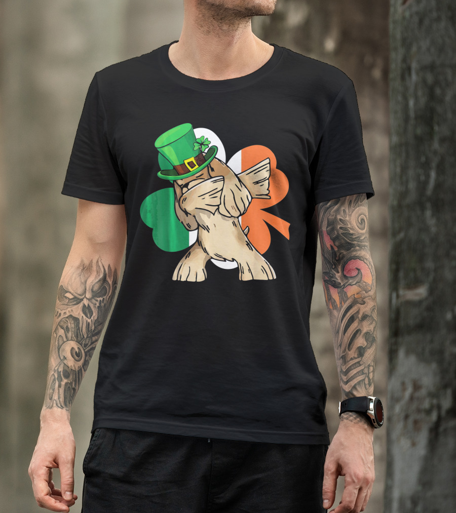 Dabbing Cocker Spaniel Irish Flag Shamrock St. Patrick's Day T-Shirt