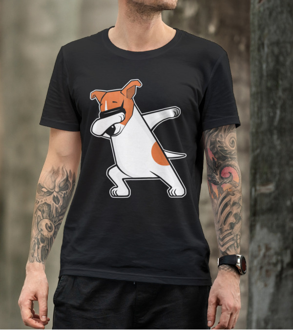 Jack Russell Dog Doing The Dab Dance Funny Cute T-Shirt