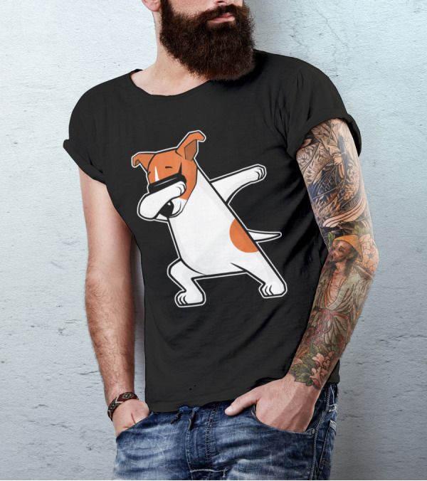 Jack Russell Dog Doing The Dab Dance Funny Cute T-Shirt