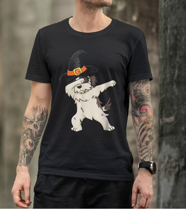 Dabbing Shih Tzu In Witch Hat Halloween T-Shirt