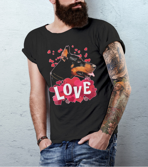 LOVE Doberman Pincher Dog T-Shirt
