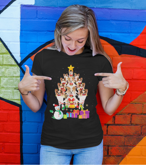 Dog Christmas Papillon Xmas Tree Snowman Gifts Holiday T-Shirt