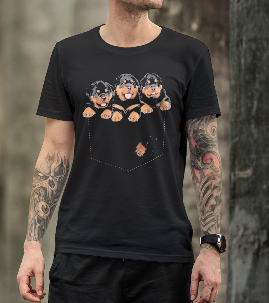 Rottweiler Puppies Trio In Your Pocket T-Shirt