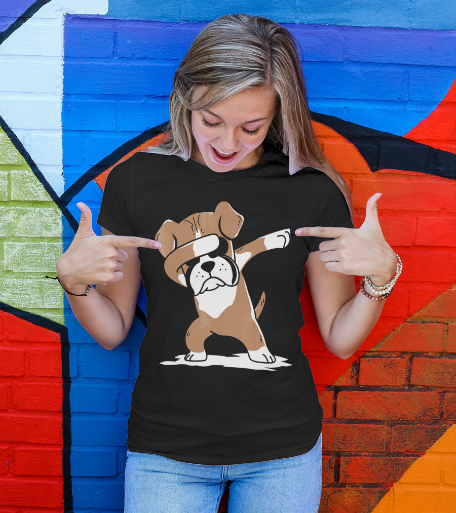 Funny Boxer Dog Dabbing T-Shirt