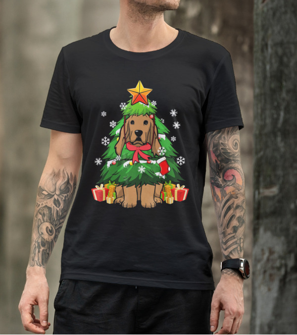 Cocker Spaniel Christmas Tree With Gifts And Snowflakes T-Shirt