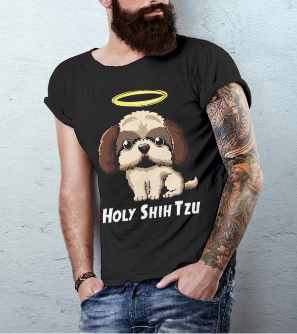 Holy Shih Tzu Funny Dog Owner Halo T-Shirt
