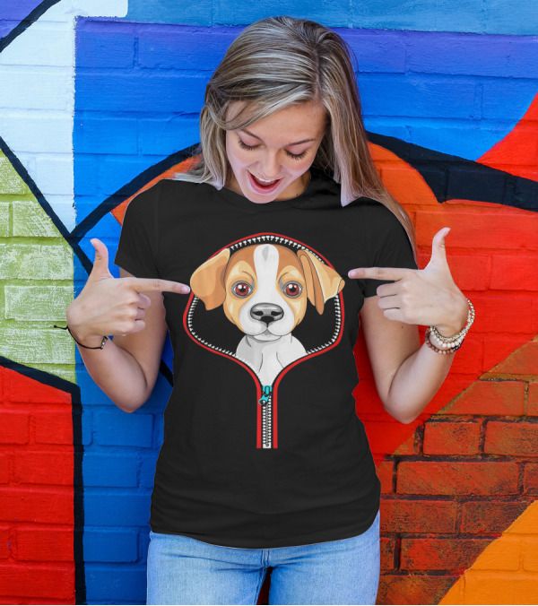 Funny Jack Russell Puppy In Zipper T-Shirt