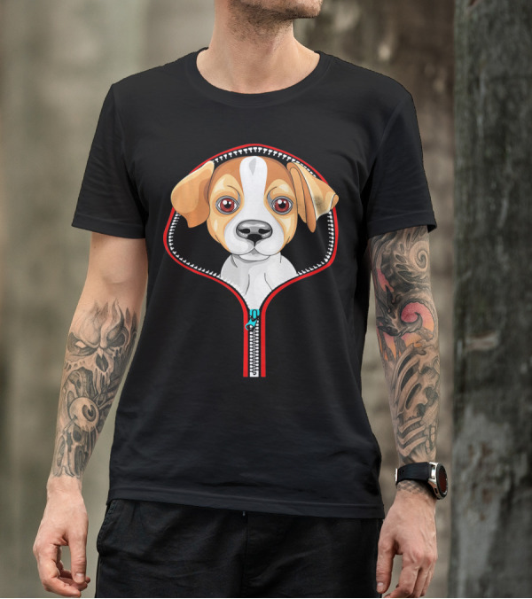 Funny Jack Russell Puppy In Zipper T-Shirt