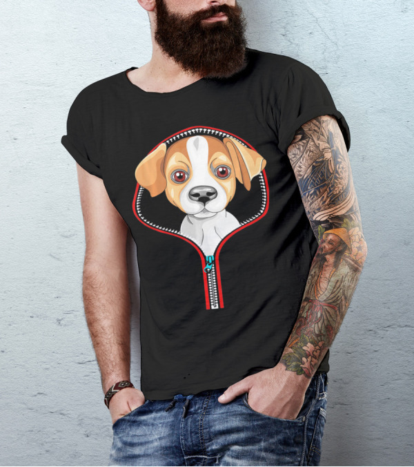 Funny Jack Russell Puppy In Zipper T-Shirt