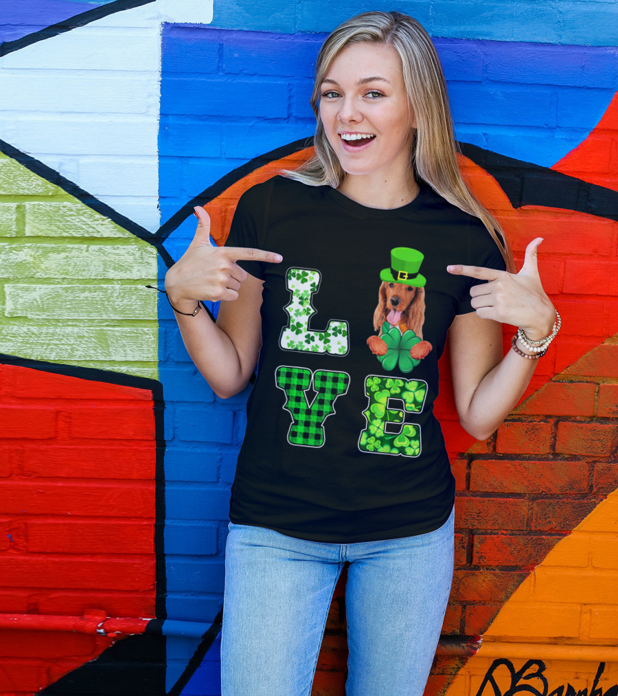 LOVE Funny St Patricks Day Cocker Spaniel Lover T-Shirt