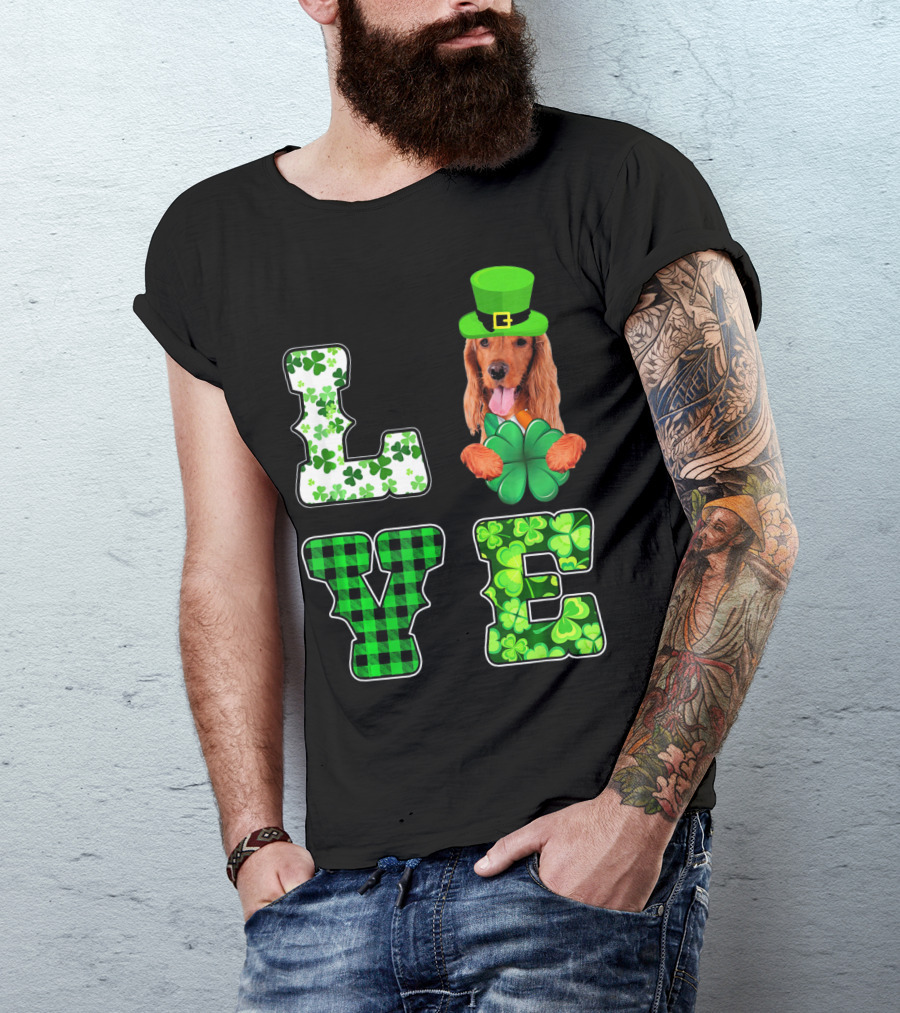 LOVE Funny St Patricks Day Cocker Spaniel Lover T-Shirt