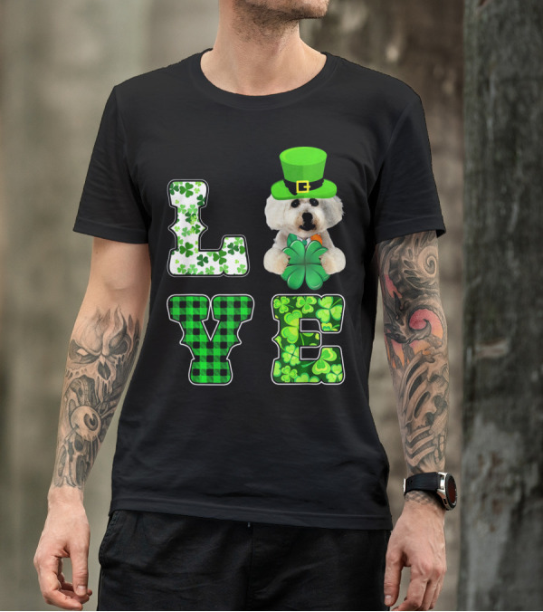 Funny St Patricks Day Maltese Love Shamrock Clovers T-Shirt