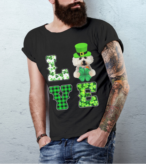 Funny St Patricks Day Maltese Love Shamrock Clovers T-Shirt