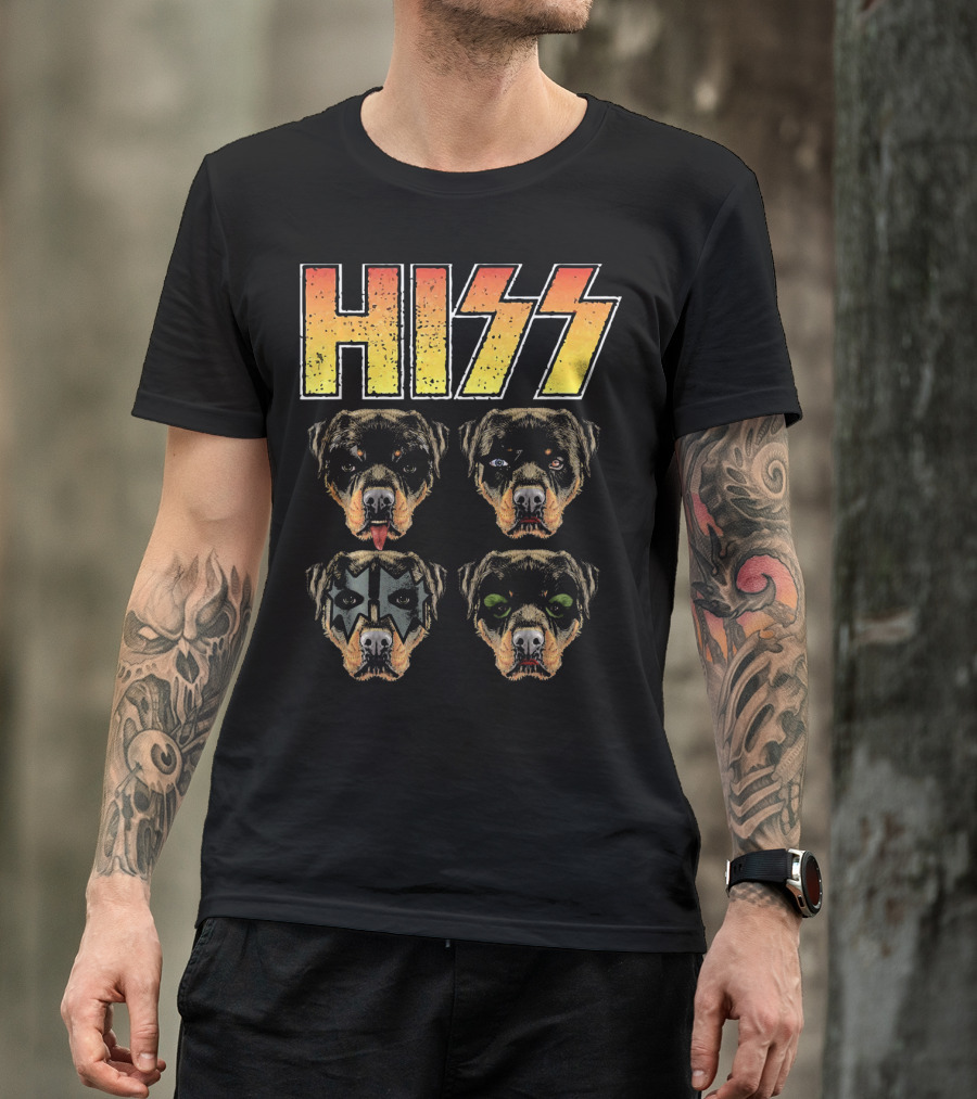Hiss Rottweiler Rott Rottie Rockin' Faces T-Shirt