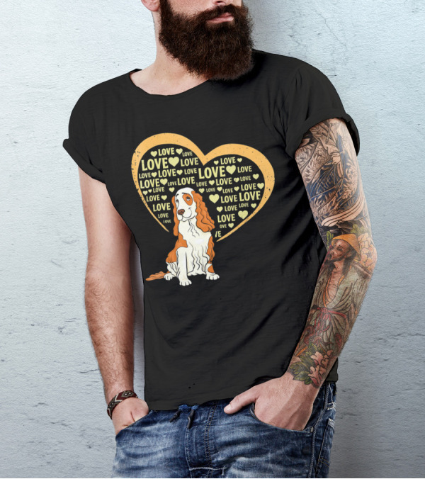 I Love Cocker Spaniel Dog Heart Love T-Shirt