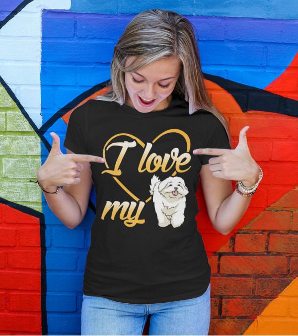I Love My Maltese Dog Heart T-Shirt