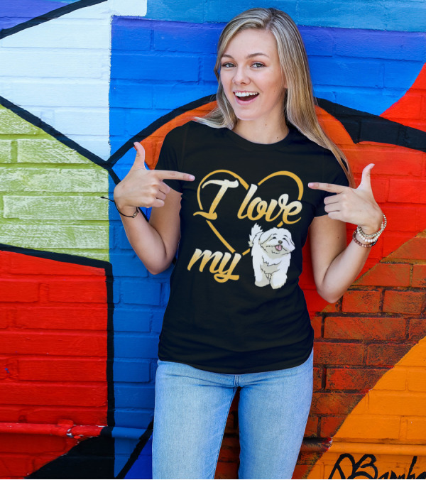 I Love My Maltese Dog Heart T-Shirt