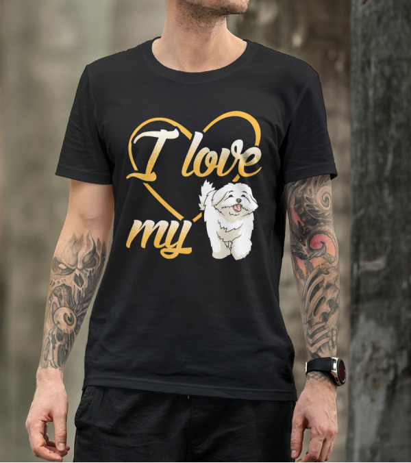I Love My Maltese Dog Heart T-Shirt